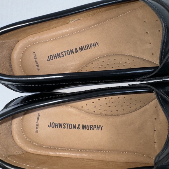 Johnston & Murphy Hayes Black Sheepskin Leather Tassel Loafer 9M Classic Preppy - Picture 4 of 8